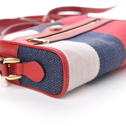 Gucci Canvas Sylvie Stripe Mini Ophidia Camera Bag Mystic White Hibiscus Red Maritime 5 of 10