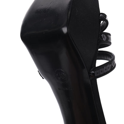 Chanel Satin Sequin Platform Pumps 41 Black 12 of 13