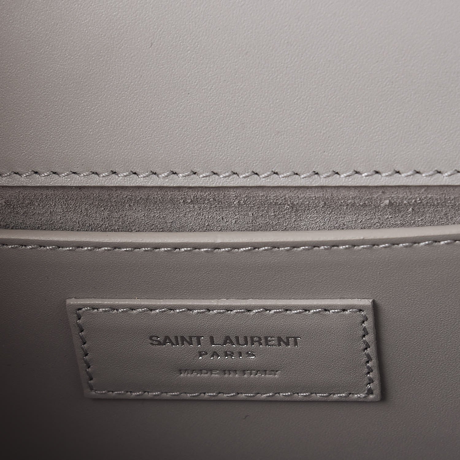Saint Laurent Calfskin Classic Monogram Tassel Clutch Souris 6 of 7
