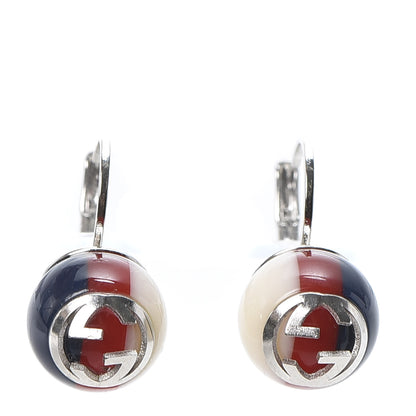 Gucci Resin Web Earrings Red Blue White 1 of 6