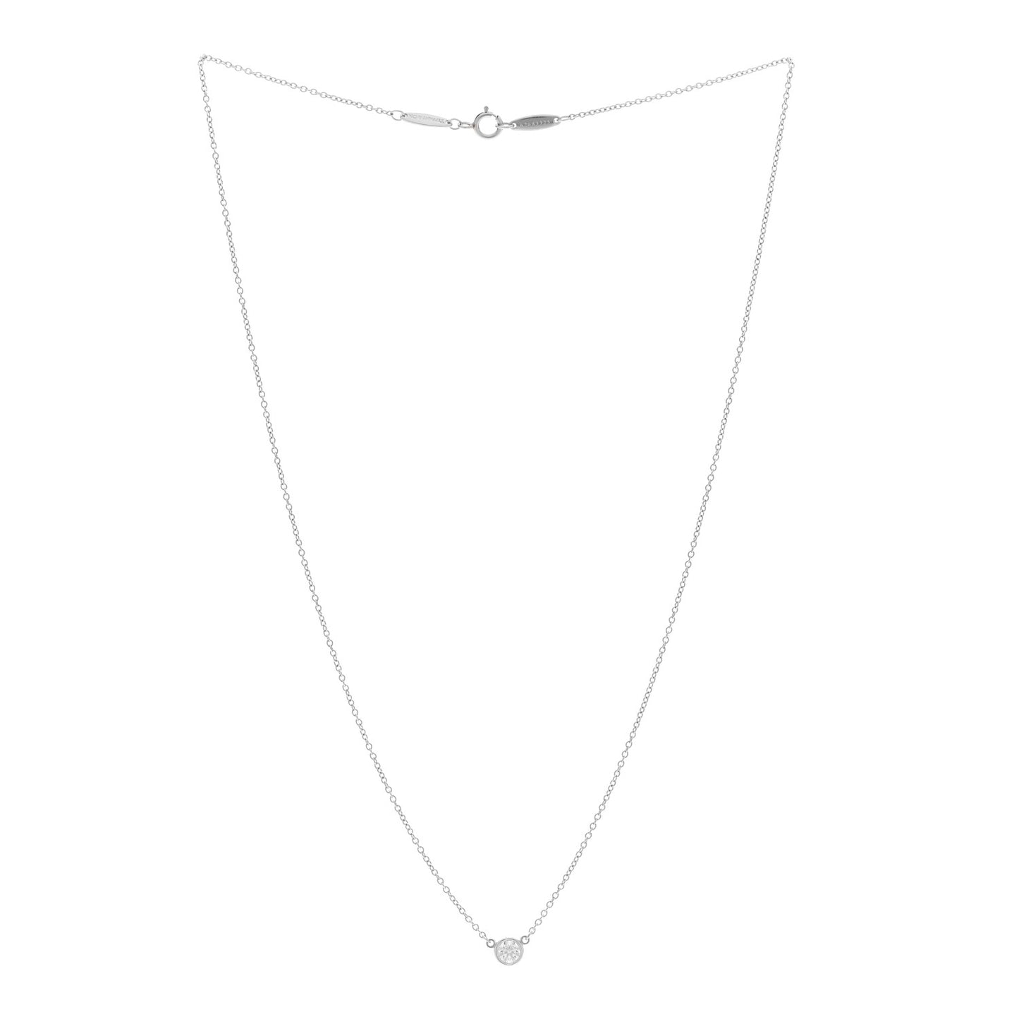 Platinum Diamond .22ct Elsa Peretti Diamonds By The Yard Pendant Necklace