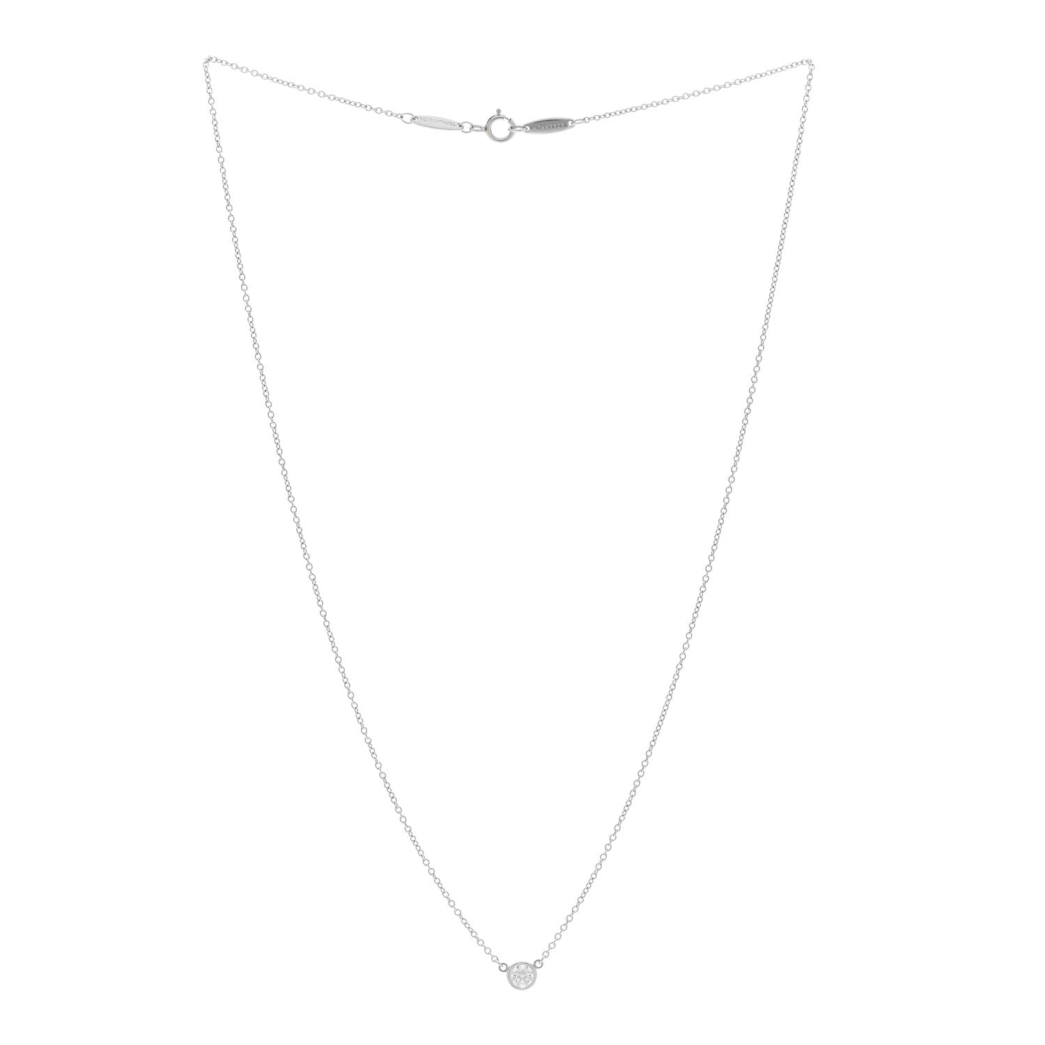 Tiffany Platinum Diamond .22ct Elsa Peretti Diamonds By The Yard Pendant Necklace 3 of 5
