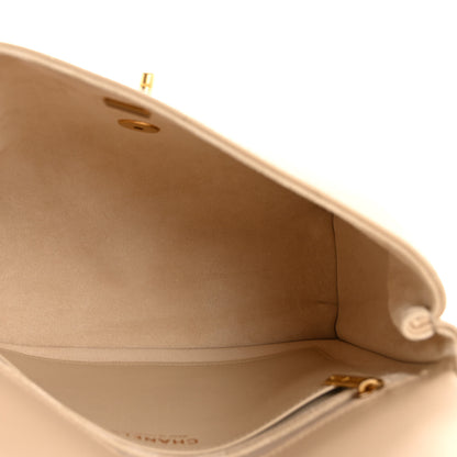 Chanel Calfskin Stitched Flap Top Handle Beige 5 of 11