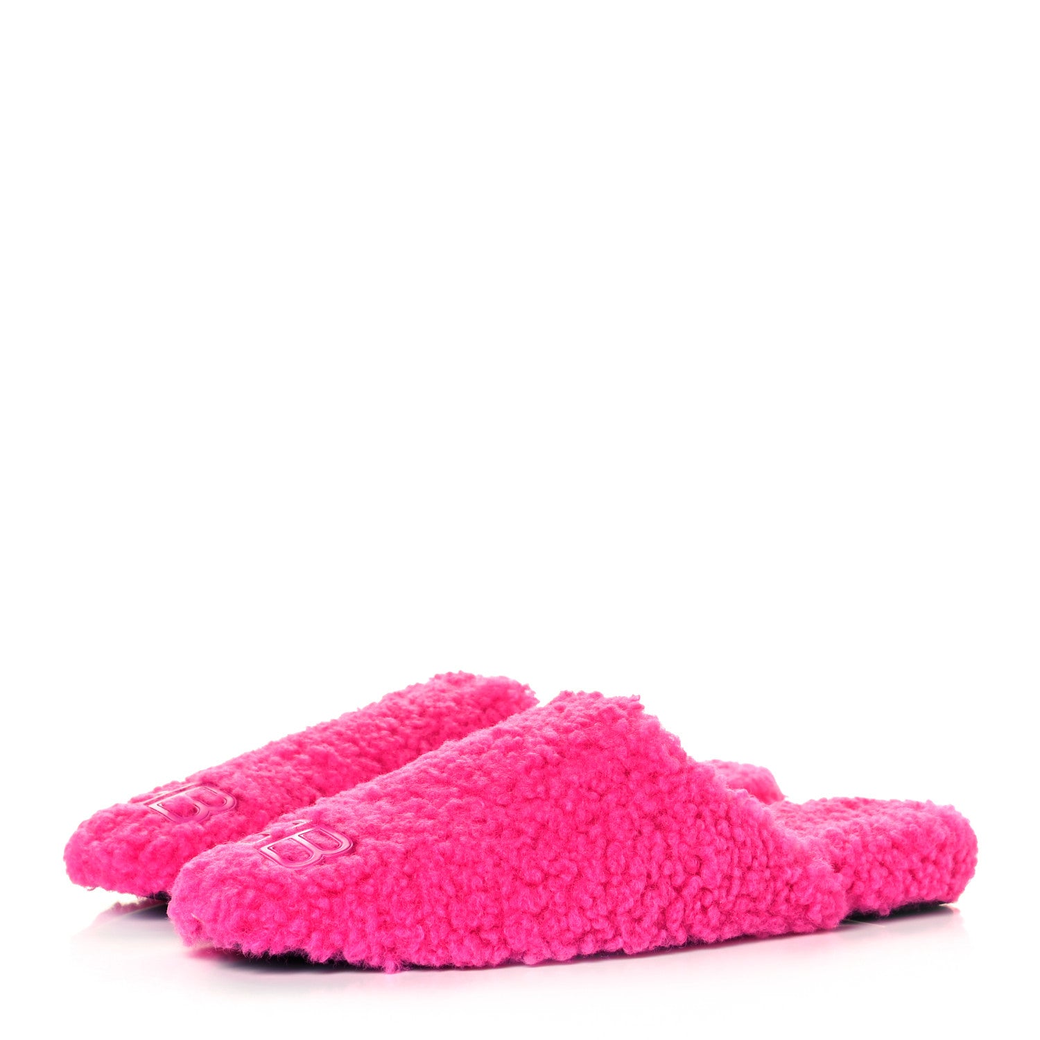 Balenciaga Faux Shearling Cosy BB Mules 39 Pink 3 of 7