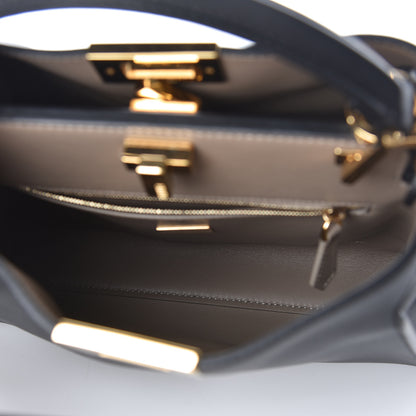 Fendi Vitello Tahiti Burro Medium Peekaboo Iconic Essentially Satchel Black Corda 6 of 10