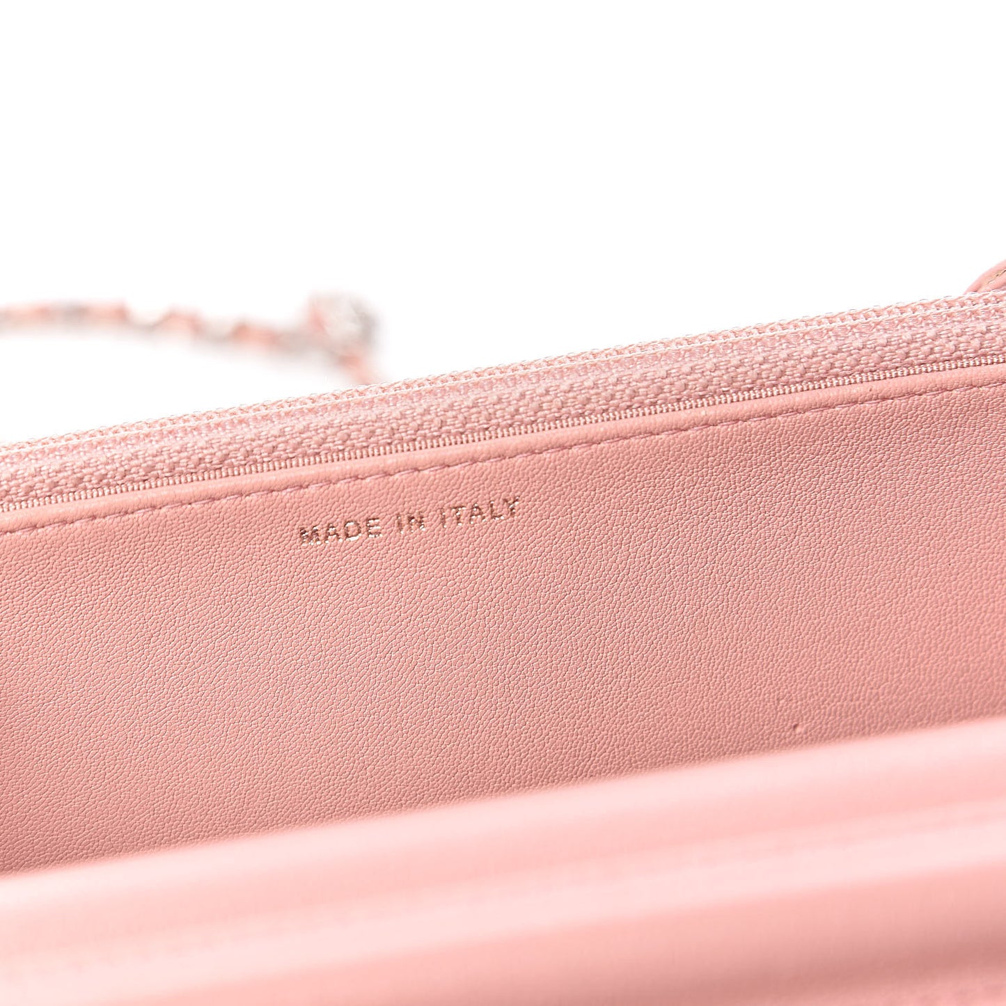 Goatskin Quilted CC Box Wallet on Chain WOC Pink