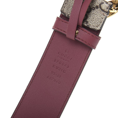 Gucci GG Supreme Monogram Blooms Moon Calfskin Interlocking G 37mm Belt 95 38 Beige Ebony Multicolor Dry Rose 3 of 5