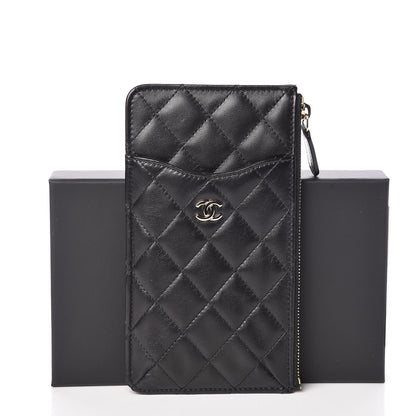 Chanel Lambskin Quilted Classic Flat Wallet Pouch Black 10 of 10