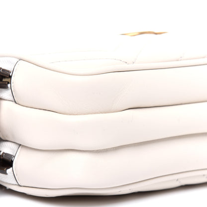 Gucci Calfskin Matelasse Mini GG Marmont Chain Crossbody Bag White 11 of 14