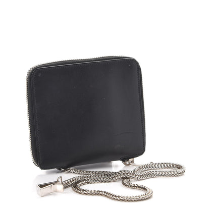Saint Laurent Mens Calfskin Compact Chain Zip Around Wallet Black 3 of 13