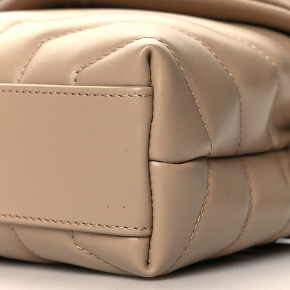 Saint Laurent Calfskin Y Quilted Monogram Toy Loulou Crossbody Bag Latte 9 of 10