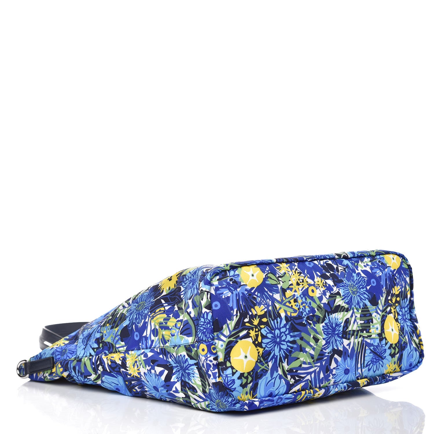 Prada Tessuto Nylon Saffiano Floral Print Tote Bluette Dis Primule 5 of 9
