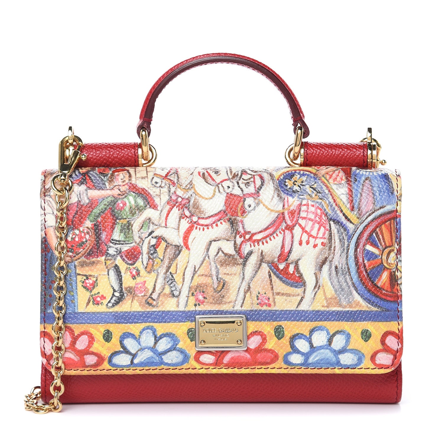 Dauphine Printed Mini Von Bag Multicolor Red