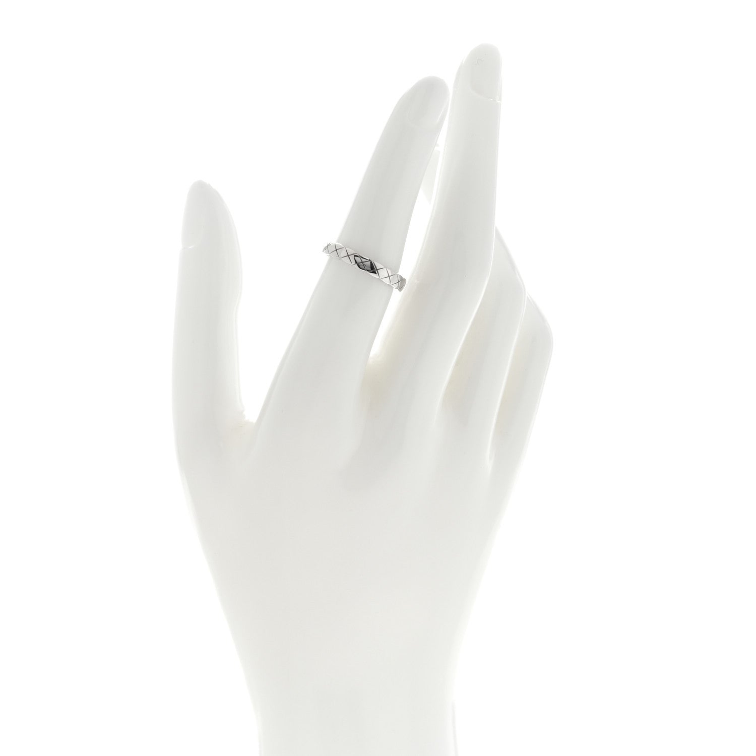 Chanel 18K White Gold Mini Coco Crush Ring 52 6 2 of 5
