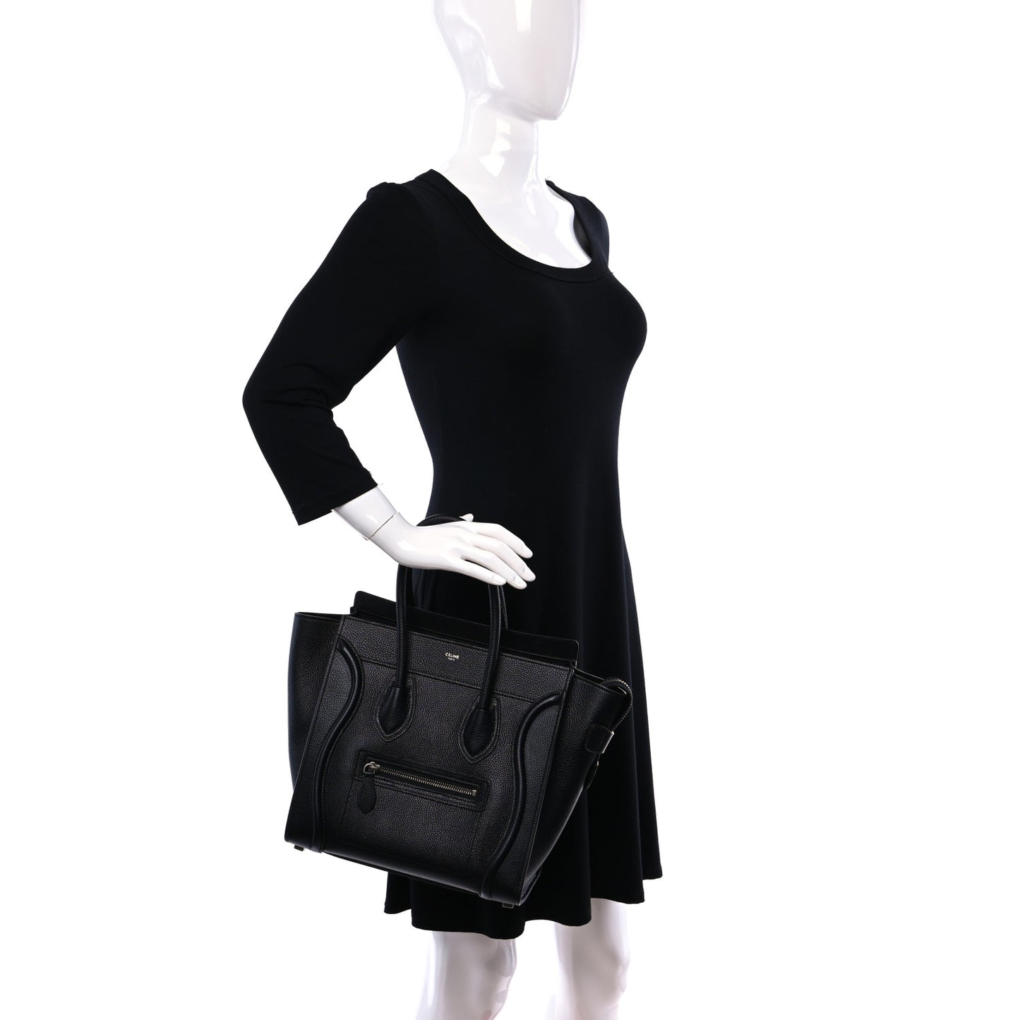 Drummed Calfskin Micro Luggage Black