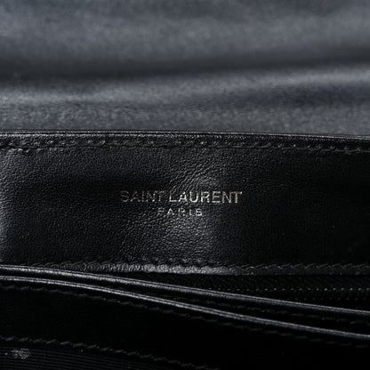 Saint Laurent Calfskin Y Quilted Monogram Monochrome Toy Loulou Crossbody Bag Black 5 of 10