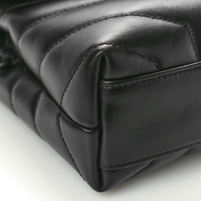 Saint Laurent Calfskin Y Quilted Monogram Monochrome Toy Loulou Crossbody Bag Black 9 of 10