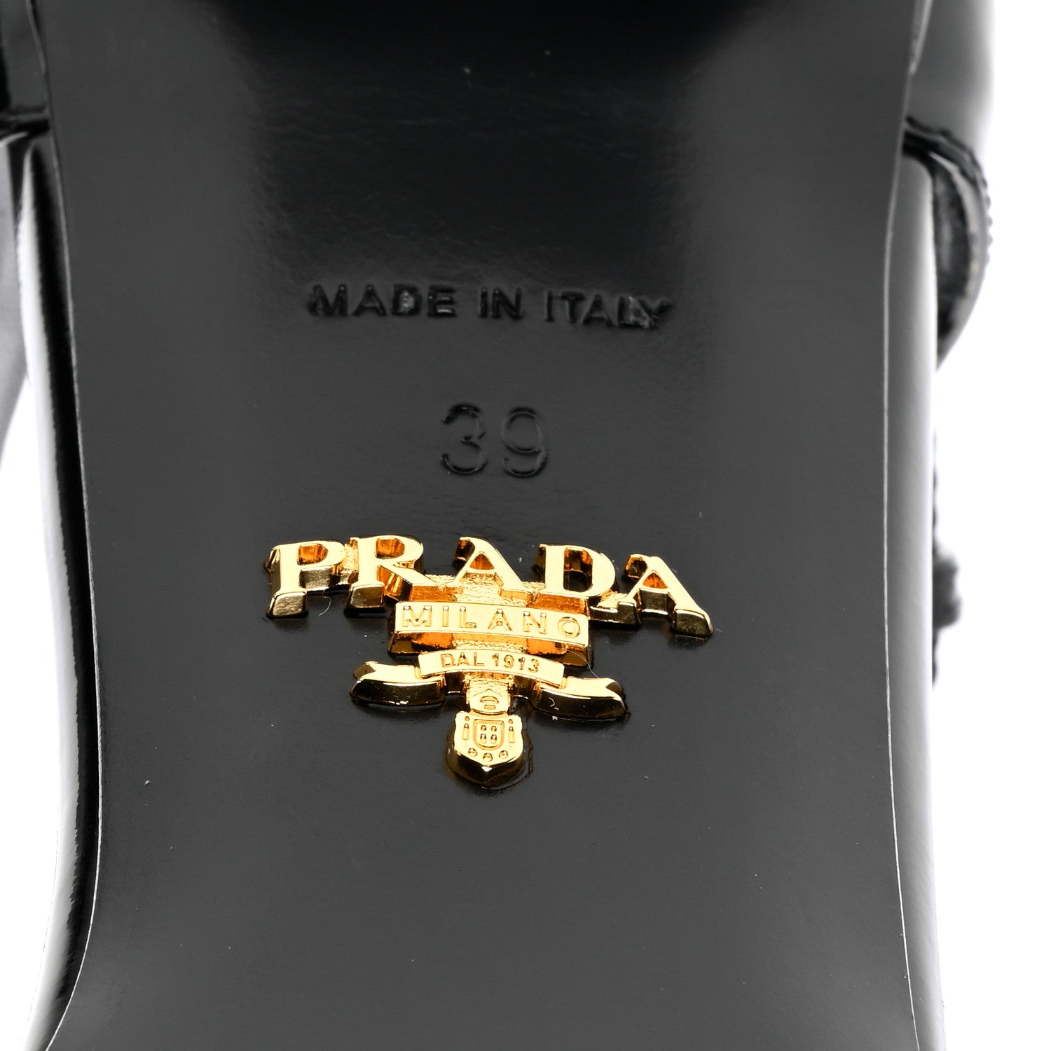 Prada Patent Triangle Squared Toe 35mm Pumps 39 Black 6 of 8