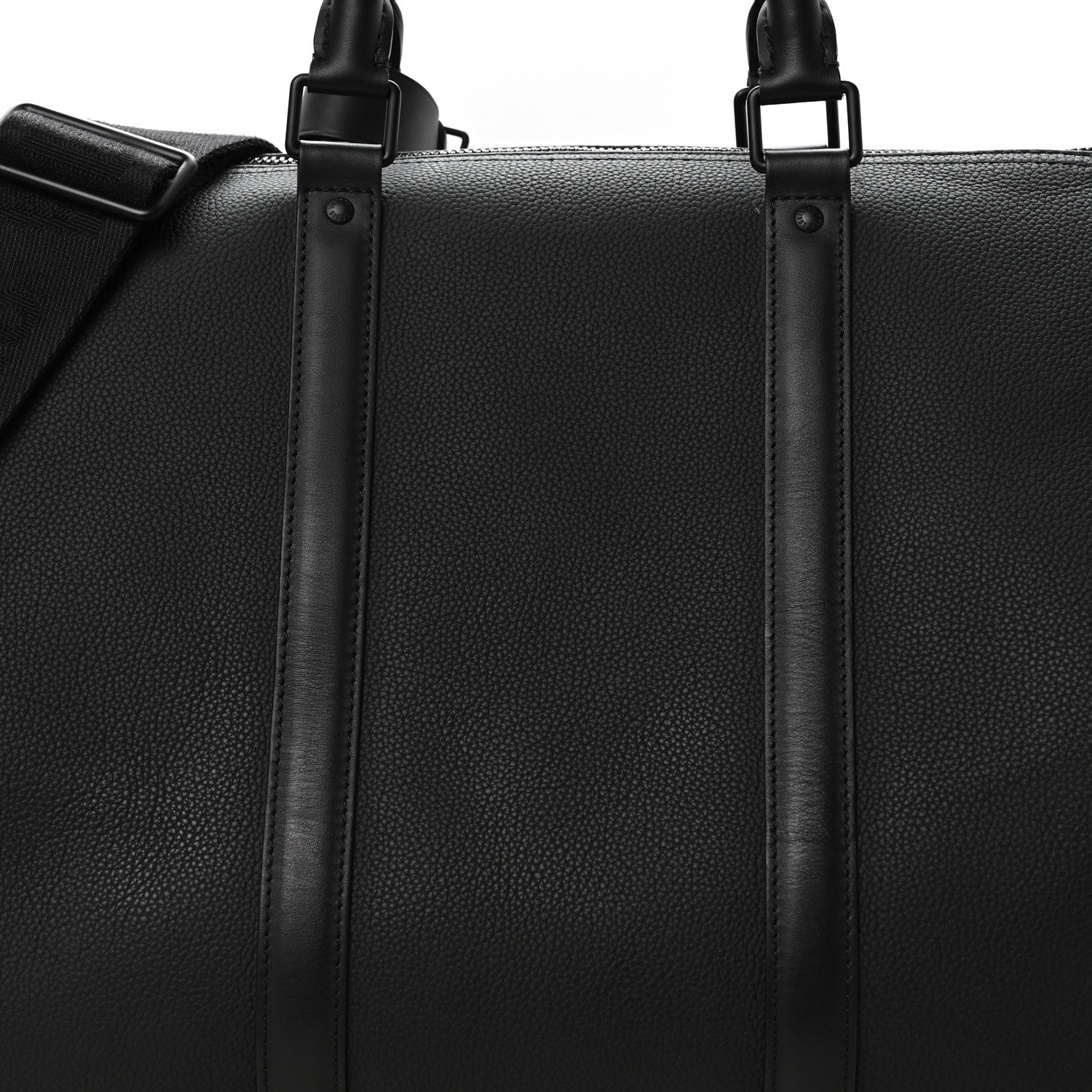 Louis Vuitton Grained Calfskin Aerogram Keepall Bandouliere 50 Black 6 of 8