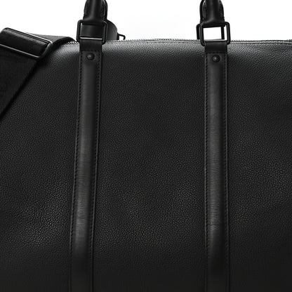 Louis Vuitton Grained Calfskin Aerogram Keepall Bandouliere 50 Black 6 of 8