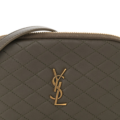 Saint Laurent Lambskin Quilted Gaby Zipped Pouch Light Musk 8 of 11
