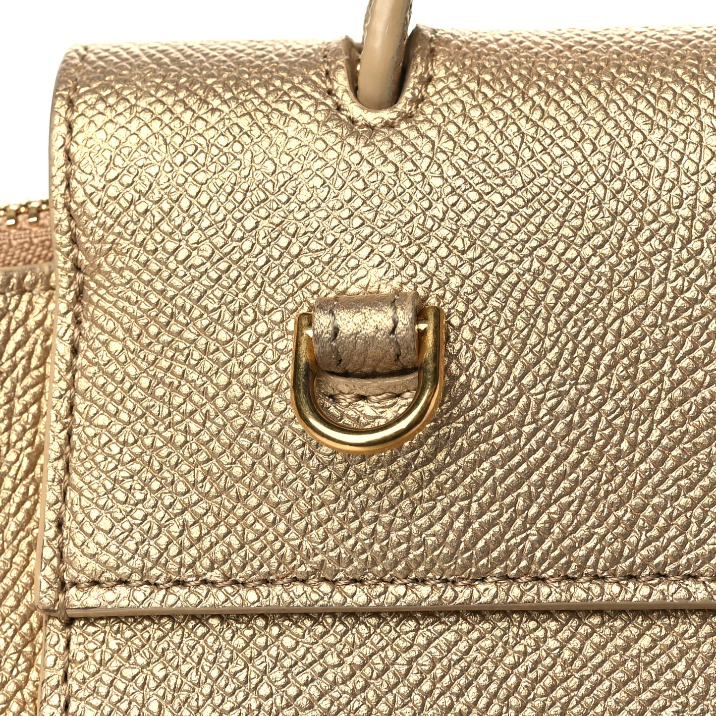 Laminated Calfskin Nano Belt Bag Gold