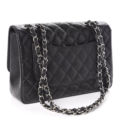 Chanel Caviar Quilted Jumbo Single Flap Black 3 of 11