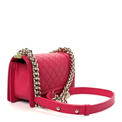 Chanel Caviar Quilted Small Boy Flap Dark Pink 3 of 10