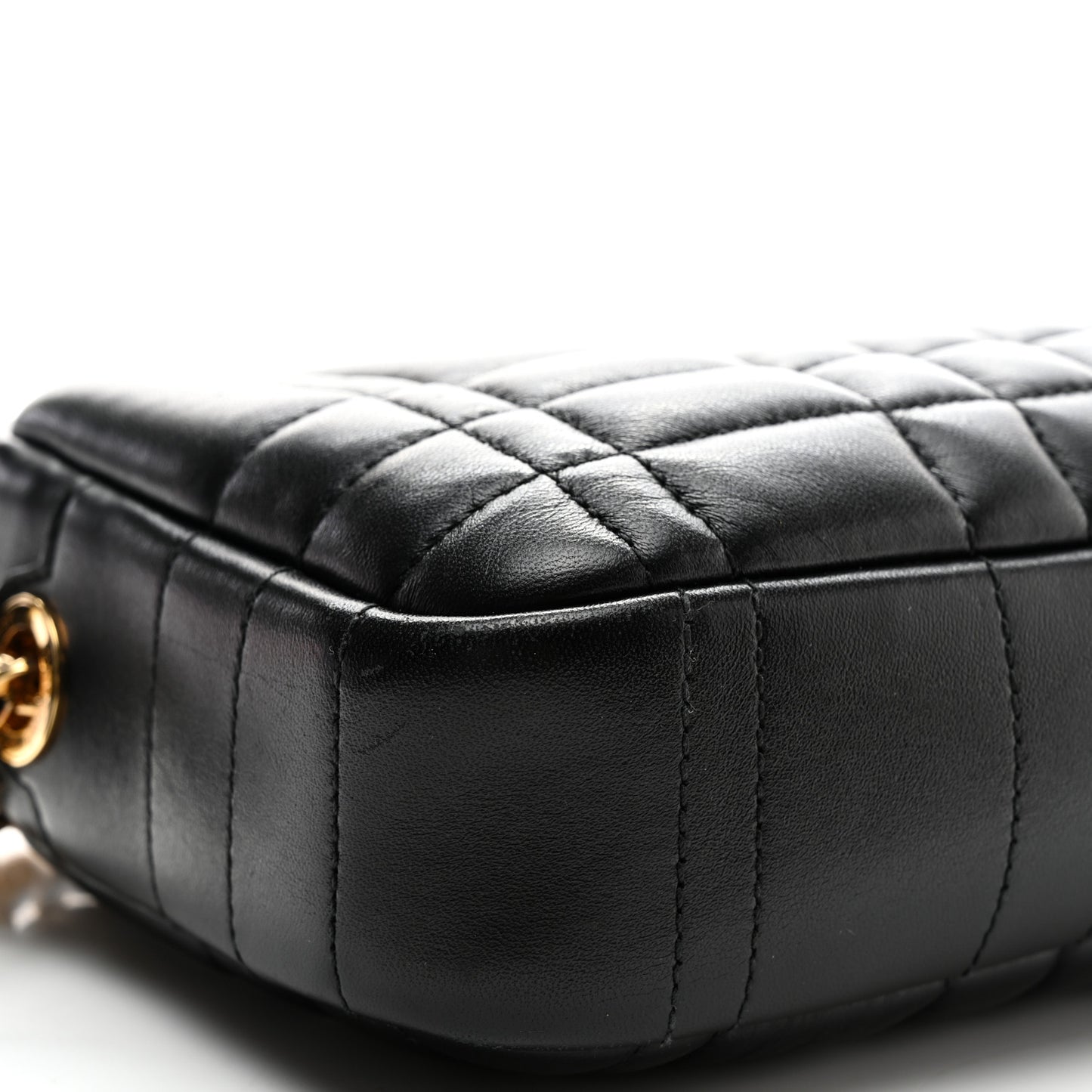 Calfskin Quilted Small Lola Camera Bag Black