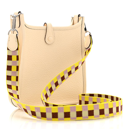 Hermes Taurillon Clemence Maxi Quadrille Evelyne TPM Nata Citron Rouge H Mauve Sylvestre 3 of 11