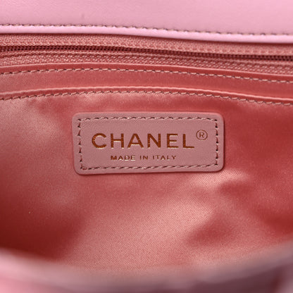 Chanel Satin Quilted Pleated Medium Single Flap Pink 6 of 10