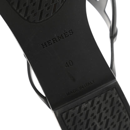 Hermes Rubber Womens Egerie Sandals 40 Black 10 of 11