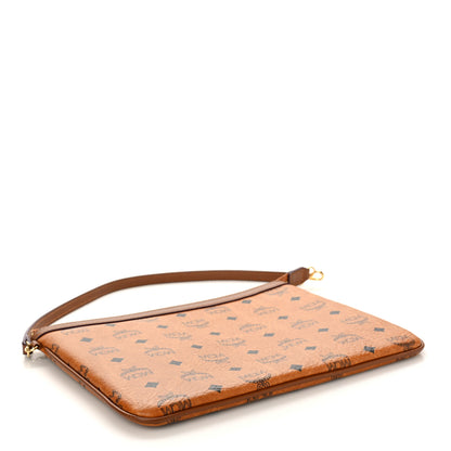 MCM Visetos Liz Shopper Tote Pouch Cognac 4 of 10