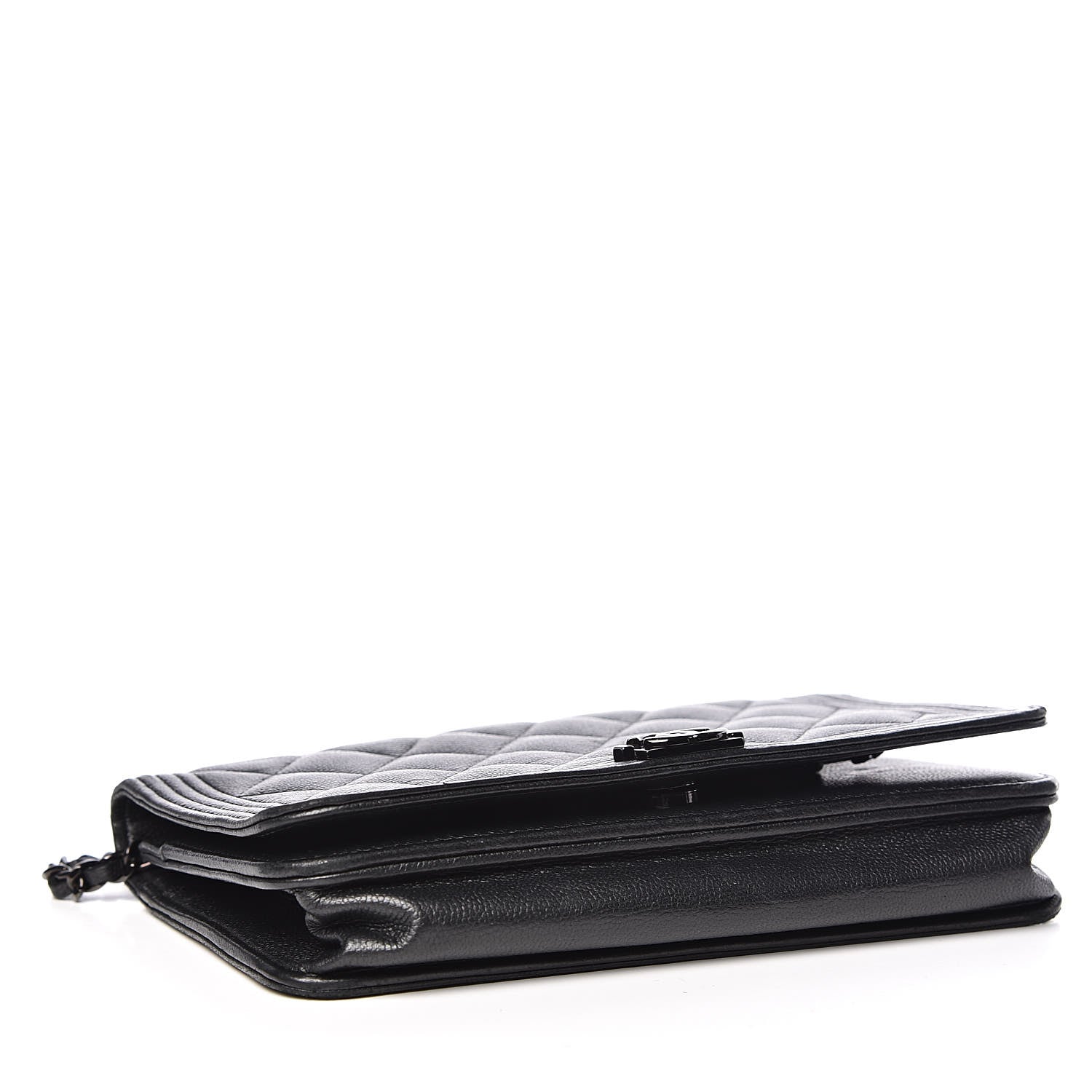 Chanel Caviar Quilted Boy Wallet On Chain WOC So Black 4 of 14
