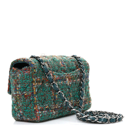 Chanel Tweed Quilted Mini Rectangular Flap Green 3 of 10