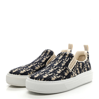 Christian Dior Canvas Oblique Embroidered Womens Solar Slip On Sneakers 38.5 Deep Blue 3 of 8