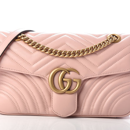 Gucci Calfskin Matelasse Small GG Marmont Shoulder Bag Perfect Pink 7 of 9