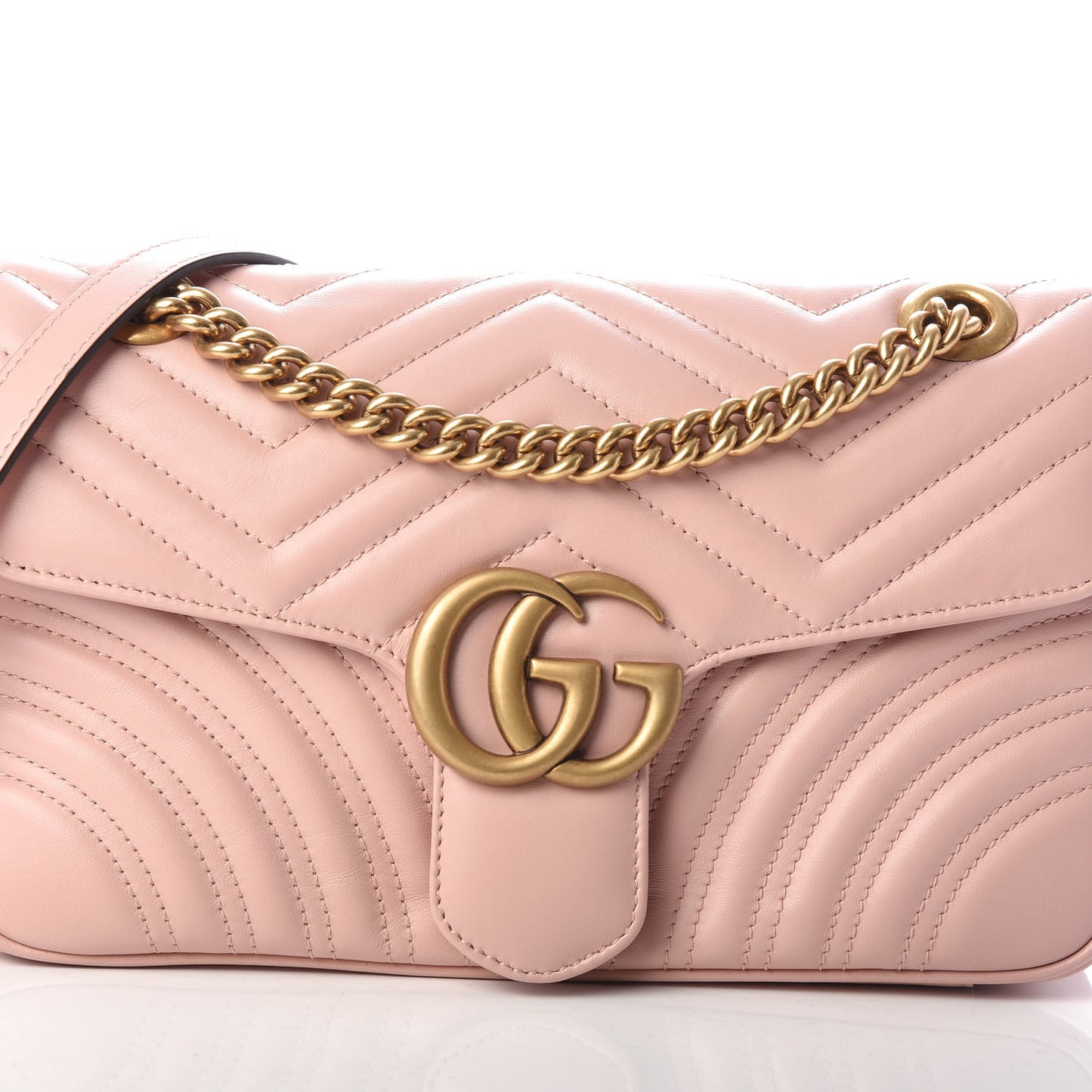 Calfskin Matelasse Small GG Marmont Shoulder Bag Perfect Pink