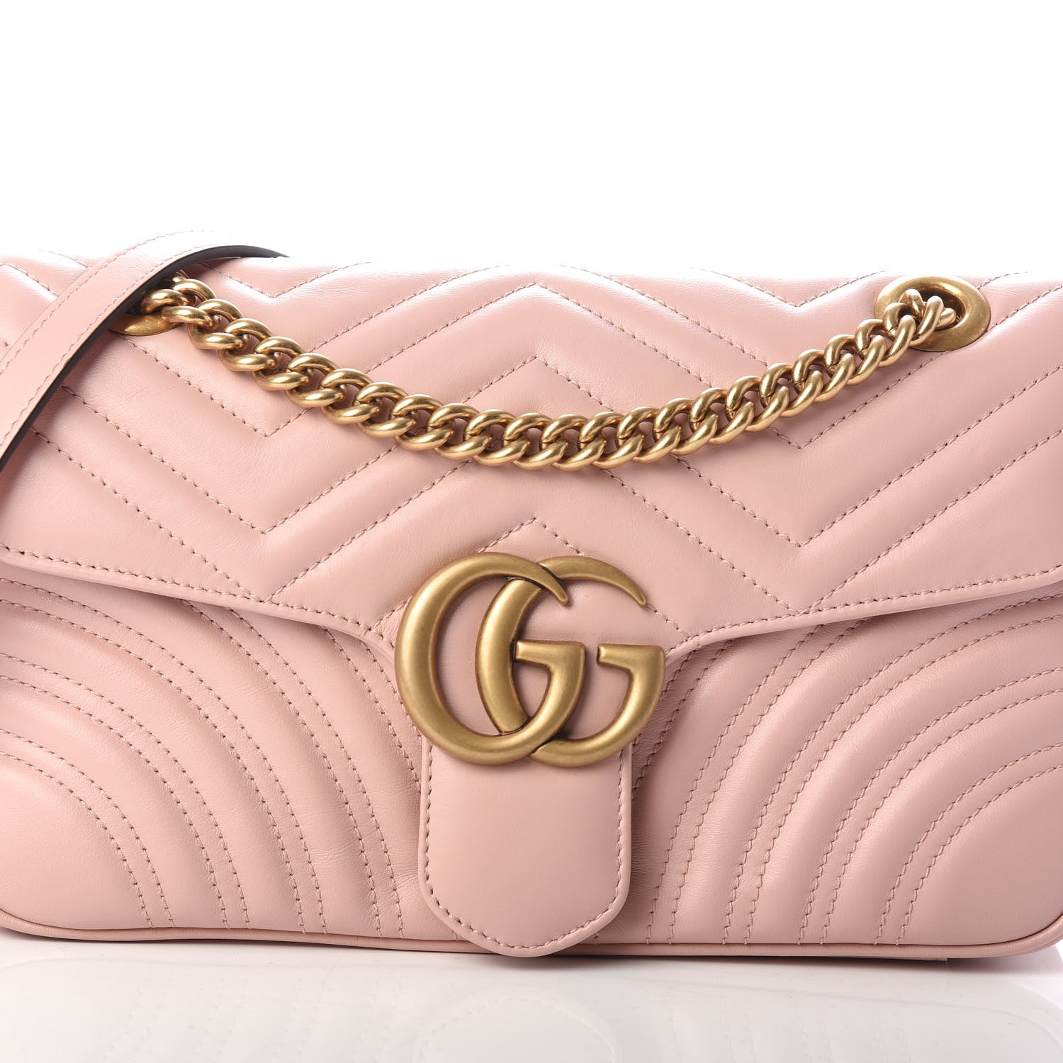 Gucci Calfskin Matelasse Small GG Marmont Shoulder Bag Perfect Pink 7 of 9