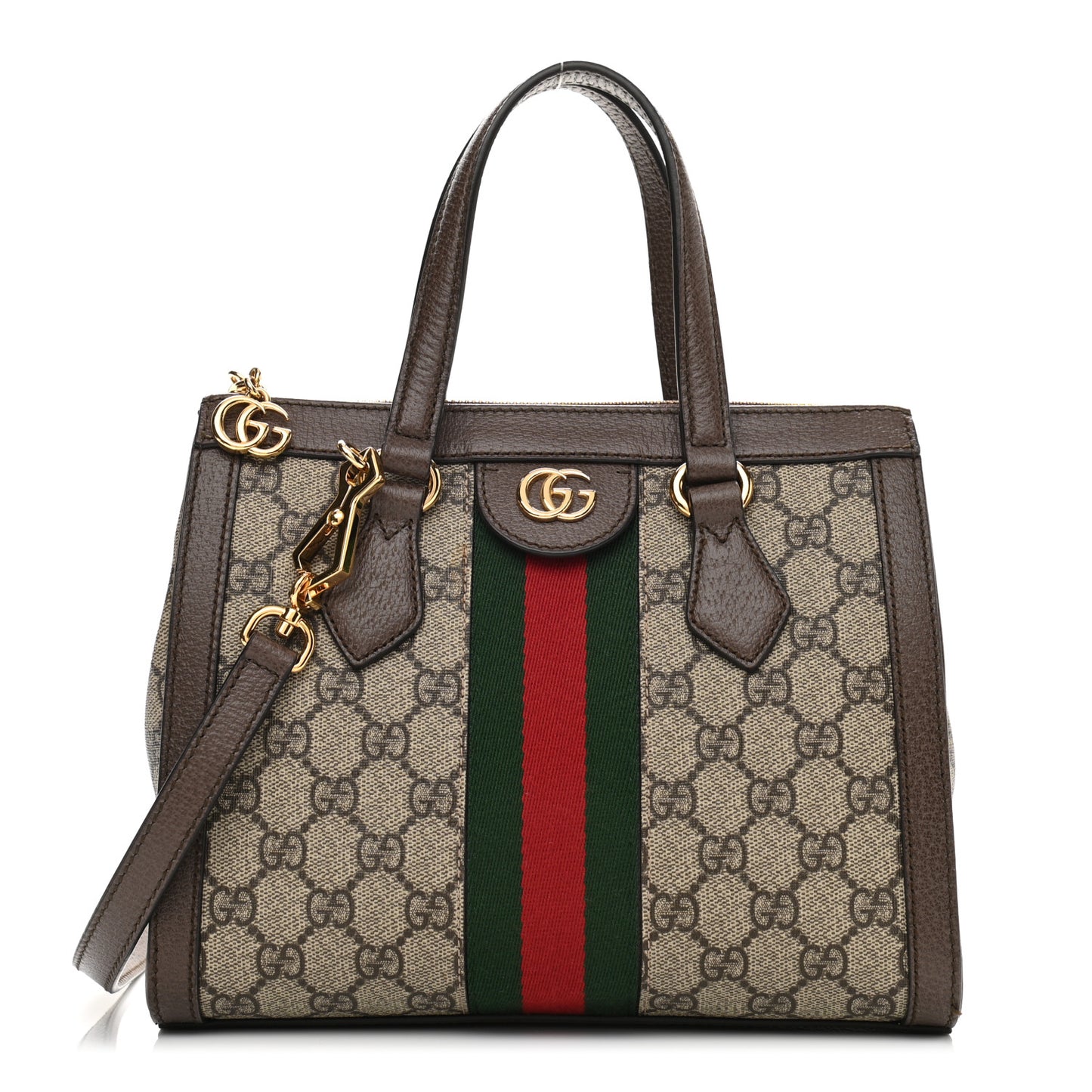 GG Supreme Monogram Small Ophidia Tote Bag Brown