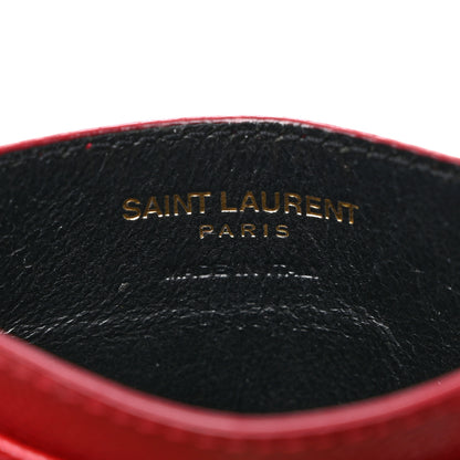 Saint Laurent Grain De Poudre Matelasse Chevron Monogram Credit Card Case New Red 6 of 10