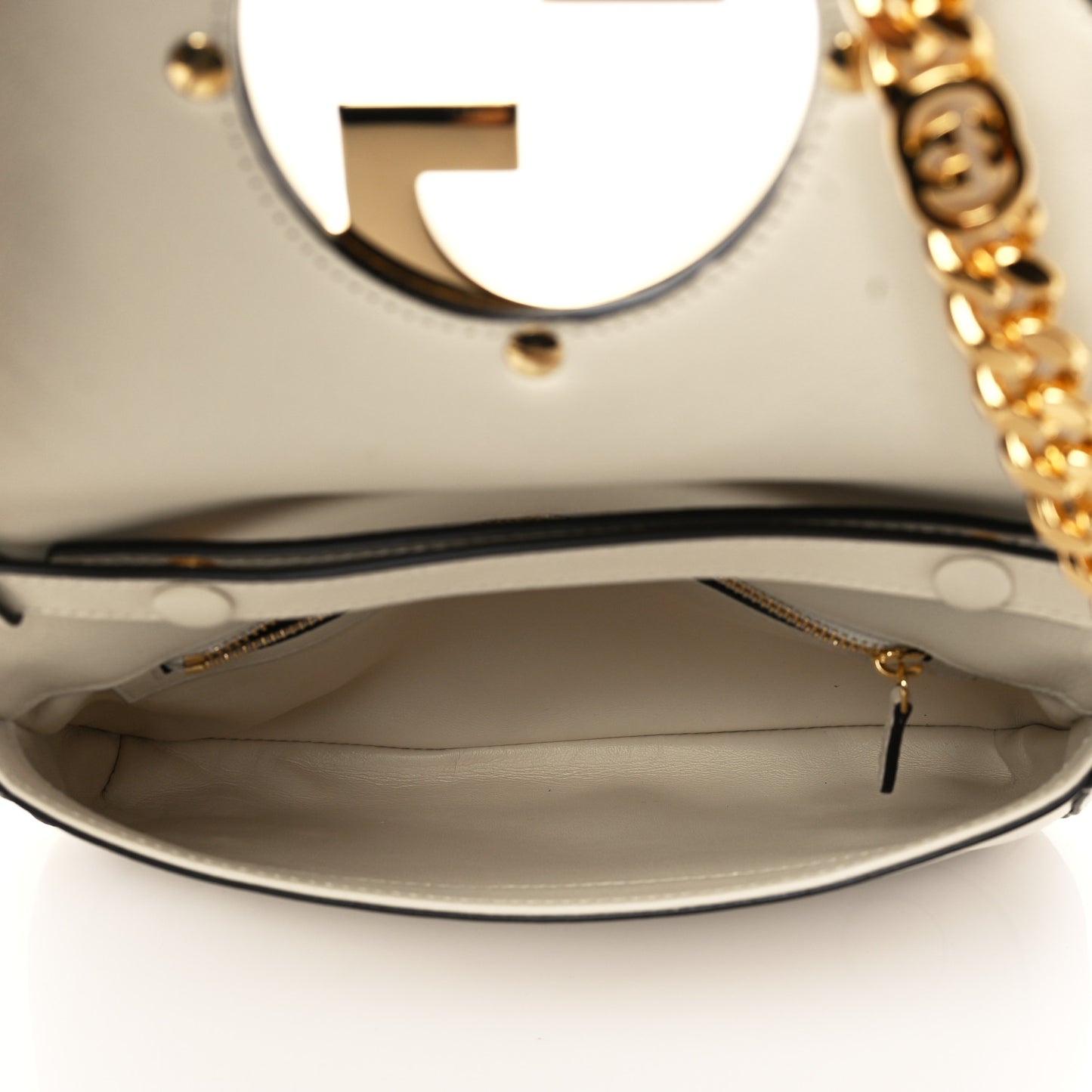 Roxy Calfskin Blondie Chain Shoulder Flap Bag Mystic White