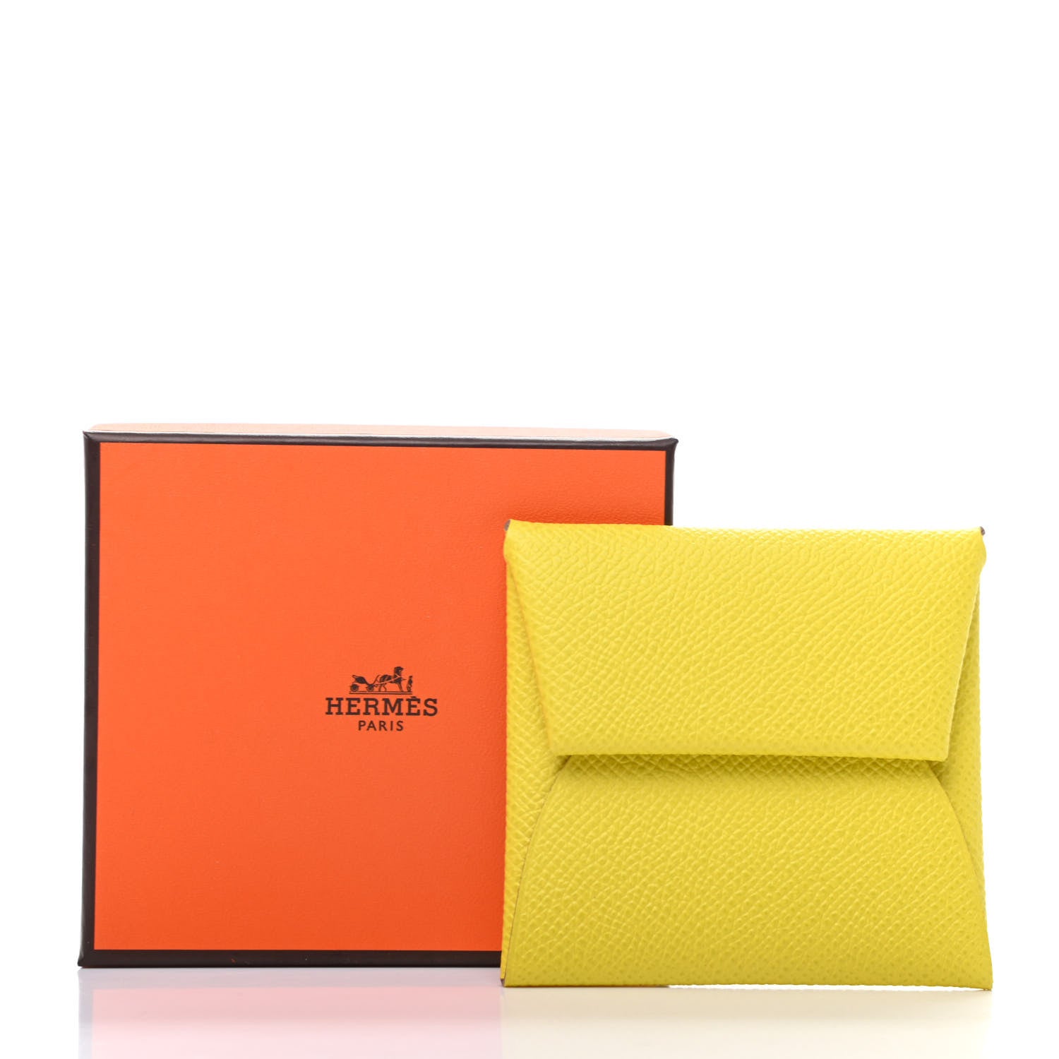 Hermes Epsom Bastia Coin Purse Lime 7 of 7