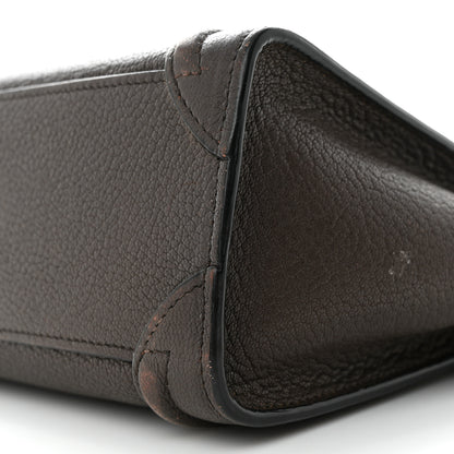 Celine Drummed Calfskin Nano Luggage Brown 9 of 20