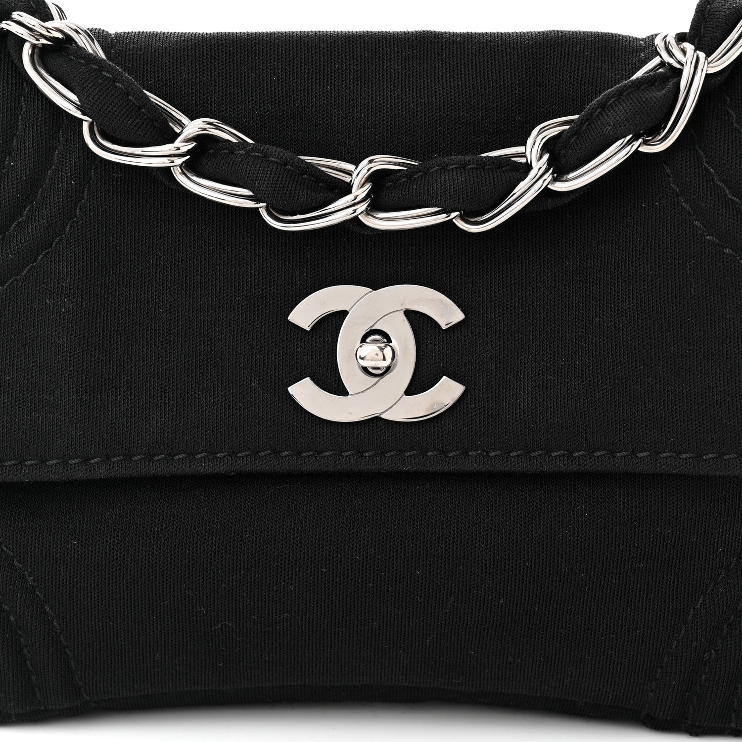Chanel Jersey Quilted Single Flap Black 8 of 13