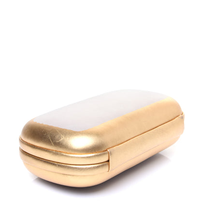 Bottega Veneta Gilded Waxed Leather Knot Clutch Gold White 4 of 11