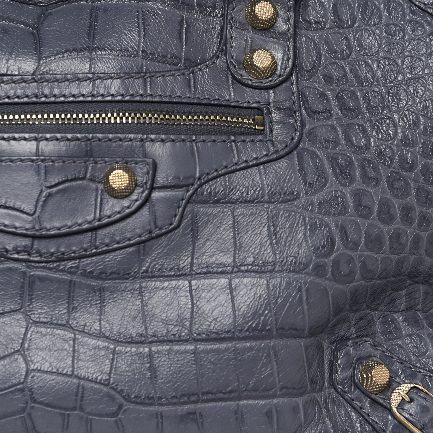 Balenciaga Calfskin Crocodile Embossed Giant 12 Gold Hardware City Gris Beton 8 of 13