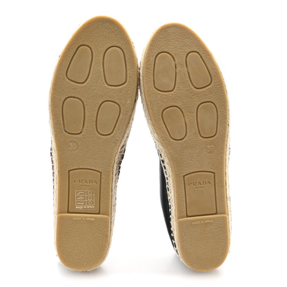 Prada Nappa Embroidered Logo 20mm Espadrilles 39 Black 6 of 9