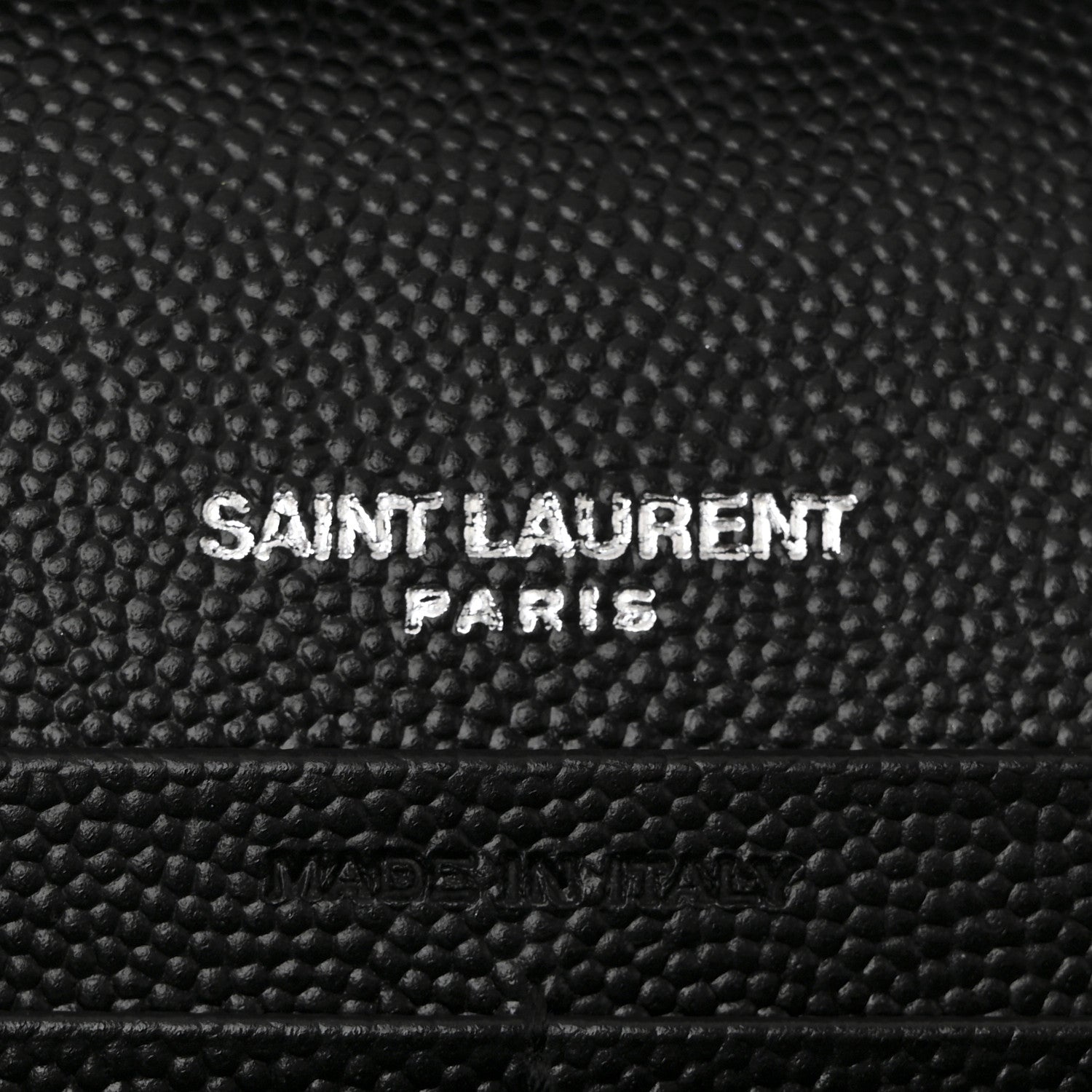 Saint Laurent Grain De Poudre Matelasse Chevron Monogram Chain Wallet Black 10 of 18
