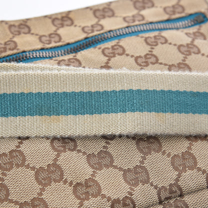 Gucci GG Monogram Web Double Pocket Belt Bag Turquoise 16 of 17